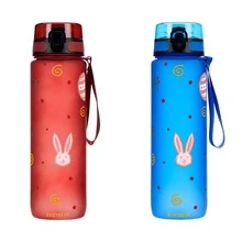 1pc 800ml/26oz 3D Printed Cute Cartoon Rabbit Pattern Water Bottle, Direct Drinking Mouth, With Carrying Strap For Easy Portability, Back To School - Multicolor - View 6