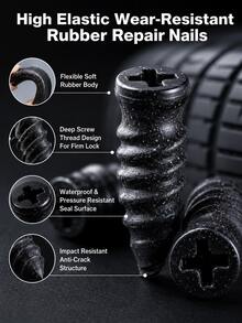 High-Performance Universal Tire Repair And Patch Kit, Quick Tire Repair Tool, Suitable For Cars, Motorcycles, SUVs, Trucks, RVs, Bicycles, ATVs, Including Tubeless Tire Repair - A - View 6