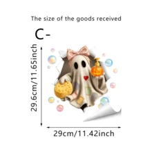 1/4pcs Cute Pink Ghost Bow Toilet Stickers, Removable Self-Adhesive Waterproof PVC Decals, Suitable For Bathroom Walls, Bedroom, Toilet Seat Or Tank, And Halloween Party Decoration - Wall Stickers - View 14