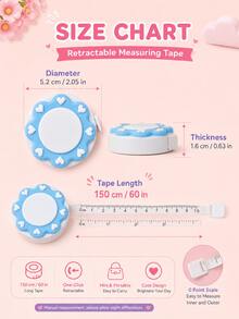 Cute Retractable Measuring Tape Set, Portable Mini Sewing Ruler For DIY Craft, Tailoring & Daily Measuring - A - View 4