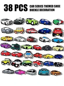 38 Pieces / Sets. A Set Of Automotive Series Shoe Decorations, Suitable For DIY To Make Shoes With Holes. It Is An Excellent Gift For Friends. - Multicolor - View 11