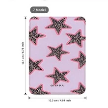 Y2K 粉色輪廓豹紋星星印花 Kindle 保護殼，附可調節手提帶，磁吸自動休眠喚醒防震電子閱讀器保護套，附贈 GIIPPA 品牌裝飾貼紙，輕薄智能殼，適合 Y2K 青少女書迷，情人節、母親節、生日、畢業與夏季假期禮物，適用 Kindle Paperwhite 10th 2018/11th/12th 2024、Colorsoft/Kids/Signature Edition、Kindle 10th 2019/11th 2022/11th - 彩色 - 查看 9