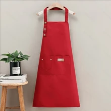 1pc Solid Color Adjustable Length Halter Apron, Minimalist Convenient Uniform, Wool-Like Fabric, 2 Large Capacity Pockets, Suitable For Restaurant Waiter, Coffee Shop, Milk Tea Shop, Art Studio, Multi-Industry Workwear, All Seasons - Multicolor - View 16