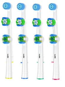 12pcs Black/White 1cm Diameter Electric Toothbrush Replacement Heads For Deep Cleaning, Compatible With Pro 1000/9600/5000/3000/8000/Genius And Smart Electric Toothbrushes - 查看 21