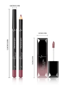 Pudaier Matte Lip Gloss & Lip Liner Set - Soft Matte Velvet Finish, Long-Lasting Waterproof, Nude & Bold Shades, Suitable For All Occasions And Multiple Makeup Styles - 02+17 - View 7