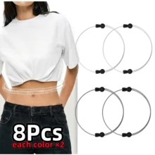 1/2/3/4/6/8 cái đai thắt lưng điều chỉnh eo co giãn cho áo và quần, tùy chỉnh độ dài vừa vặn, phù hợp cho áo sơ mi, áo thun, chân váy, sửa nhanh quần áo, dùng cho hằng ngày và dịp trang trọng, tôn dáng tổng thể - Nhiều màu - Xem 13