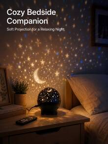 1pc [LED Night Light] Star & Moon Pattern Projection Lamp, Colorful Starry Sky Atmosphere Room Decor Light | Suitable For Dorm, Bedroom, Living Room, Nighttime Setup | USB Powered - Multicolor - View 9