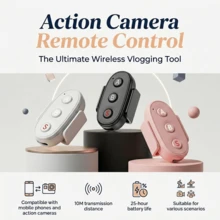 Wireless Camera Remote Control, Compatible With/Action Camera/Phone/360 Degree Camera And Other Devices, With Wireless Shutter Function, Suitable For Outdoor Sports, Video Recording, Selfie And Travel. Built-In 55mAh Battery - View 1