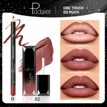 Pudaier Matte Lip Gloss And Lip Liner Set - Soft Matte Velvet Finish, Long-Lasting Waterproof, Nude And Bold Shades, Suitable For All Occasions Lip Makeup Set, Compatible With Multiple Makeup Styles - 11+02 - View 10