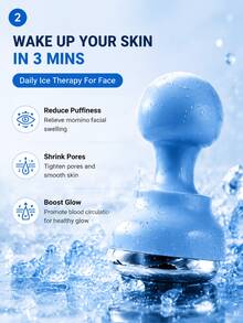 Dispositivo de compresión fría facial de acero inoxidable con espejo, rodillo de hielo, instrumento de belleza, dispositivo de compresión de hielo facial - Multicolor - Ver 1
