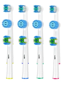 12pcs Black/White 1cm Diameter Electric Toothbrush Replacement Heads For Deep Cleaning, Compatible With Pro 1000/9600/5000/3000/8000/Genius And Smart Electric Toothbrushes - 查看 26