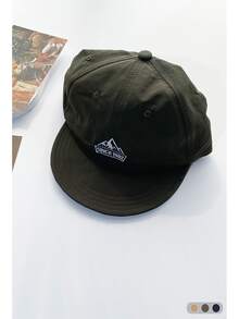 Vintage Letter Baseball Cap For Women, All-Season Student Versatile Duck Bill Cap, Breathable Wide Brim Mesh Cap, Niche Color Block Flat Brim Duck Bill Cap, Soft Top Large Logo Embroidered Letter Streetwear Baseball Cap, Face-Slimming Skater Hippie Chicks Style - Multicolor - View 14