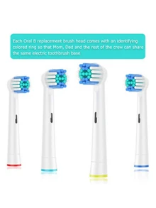 12pcs Black/White 1cm Diameter Electric Toothbrush Replacement Heads For Deep Cleaning, Compatible With Pro 1000/9600/5000/3000/8000/Genius And Smart Electric Toothbrushes - 查看 5