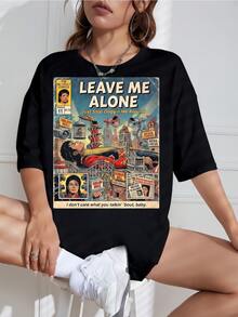 Michael Jacksons "Leave Me Alone" T-Shirt, Bad Era Comic Art Tee - 黑色 - 查看 1