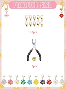 180 piezas de llaveros decorativos de flores de margarita de moda, combinación libre, regalo del Día de la Madre, Día de San Patricio, regalo exquisito de cumpleaños, decoración de bolsos, adorno colgante esencial para decoración festiva - Hazlo tú mismo - Ver 15