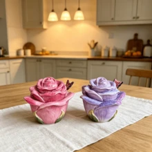 Mangkuk Gula Keramik Berbentuk Bunga Mawar yang Dilukis Tangan, Toples Bumbu, Dekorasi Meja Makan Dapur Rumah, Hadiah untuk Hari Valentine, Hari Ibu, Hari Raya - MultiWarna - View 3