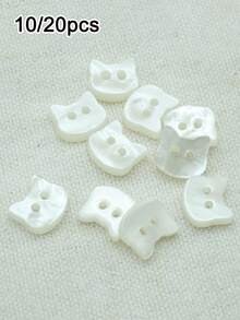 Cute Buttons,Adorable Little White Cat Buttons | Suitable For All Types Of Shirts, Sweaters, And Clothing | Perfect For Crafts, Apparel Decoration, And Sewing Projects - Multicolor - View 1