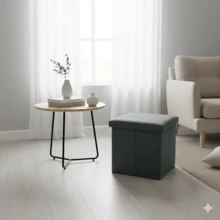 Tabouret avec motif en relief et espace de rangement | Double fonction : assise et rangement, disponible en différentes tailles et couleurs pour embellir votre intérieur - bleu - Voir 1