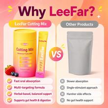 [3 Piece]LeeFar Cutting Drink Mix, Strawberry Acai Flavor, Craving Control Support & Gut Health Drink Powder, Clean Energy Wellness Mix With Berberine, Yerba Mate, 5-HTP, Chromium & Magnesium, Vegan Gluten-Free, 30 Servings - 3 件套 - 查看 5