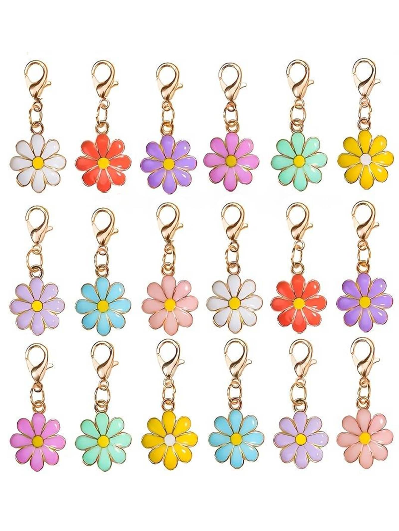 180 piezas de llaveros decorativos de flores de margarita de moda, combinación libre, regalo del Día de la Madre, Día de San Patricio, regalo exquisito de cumpleaños, decoración de bolsos, adorno colgante esencial para decoración festiva - Hazlo tú mismo - Ver 1