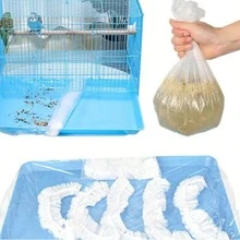 50 piezas de revestimientos desechables para jaulas de mascotas, película universal para jaulas de pájaros, accesorios para mascotas, adecuados para la limpieza de jaulas de mascotas, cubiertas de película con apertura elástica reforzada, convenientes para la limpieza - Multicolor - Ver 2