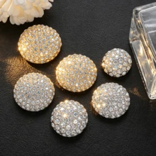 3PCS Luxury Round Starry Metal Buttons Fur Mink Coat Jacket Decoration Hand-Sewn Buttons Versatile DIY Accessories - 3pcs - View 2