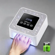 Lampada UV LED ricaricabile per unghie, senza fili, lampada per asciugatura unghie con strass scintillanti, adatta per unghie in gel, strumenti professionali per unghie, uso domestico e in salone - Multicolore - Visualizzare 2