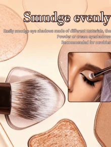 Set de 15 piezas de brochas de maquillaje con mango dorado champán, cerdas sintéticas suaves para polvo, rubor, base, contorno, sombra de ojos, difuminado y cejas, kit completo de maquillaje facial, herramienta de belleza profesional para maquillaje diario y de salón - Multicolor - Ver 5