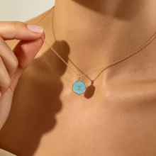 14K Gold Plated Delicate Cross Necklace For Women, Minimalist Simple Cross Pendant Necklace, Cute Small Cross Charm Necklace, Elegant Religious Jewelry Gift, Suitable For Women And Teens, Wear All Year Round, Also Suitable For Christmas - Cross On a Blue Background With Dripping Oil - View 1