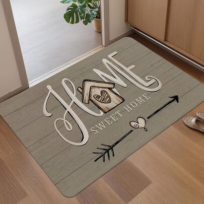 1 pieza Alfombra de piso con patrón de letras de casa, alfombra de baño, alfombra de baño, felpudo, alfombra pequeña, alfombra, alfombra de piso, decoración del hogar, alfombra de área, alfombra exterior, decoración del hogar, alfombra de área, alfombra de dormitorio, alfombra lavable