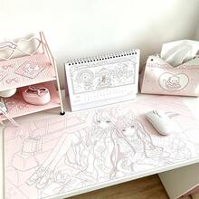 Korean Ins Japanese Anime Pink Blue Polka Dots Bow Sweet Girl's Room Y2K Girl PU Leather Mouse Pad Office Study Room Desk Waterproof Tablecloth Computer Keyboard Game Mouse Pad Table Mat - View 3