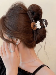 1pc Cute Puppy Cartoon Large Hair Claw Clip, High Quality New Premium Hair Claw Hair Accessory For Thick Hair - Multicolor - View 1