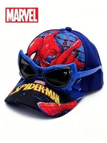 Marvel 蜘蛛人系列棒球帽－可調節、中性款，適合夏季，完美的家人與朋友生日禮物，休閒街頭風，透氣棉質布料，四季皆宜，蜘蛛網圖案裝飾，適合日常穿著、旅行與都市時尚 - A - 查看 1