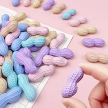 10pcs Creative Peanut Shaped Erasers | Cute Colorful Stationery, Suitable For Students | Erase Cleanly Without Leaving Traces | Perfect For Classroom, Planner, Gift And Back To School Season - A - View 5