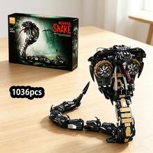 1036pcs Movable Joint Robot Snake Building Block Set, Flexible Poseable Mechanical Snake Model, High Difficulty Creative Collectible Building Toy, Ideal Gift For Teens And Adults 14+ - Multicolor - View 8