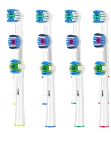12pcs Black/White 1cm Diameter Electric Toothbrush Replacement Heads For Deep Cleaning, Compatible With Pro 1000/9600/5000/3000/8000/Genius And Smart Electric Toothbrushes - 查看 10