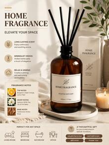 Conjunto Difusor de Varetas para Fragrância Doméstica, Difusor de Aromaterapia em Vidro Âmbar de 500ml, Difusor de Óleo Essencial Natural de Planta de Longa Duração, Adequado para Quarto, Sala de Estar, Banheiro, Escritório, Hotel, Presente de Inauguração, Presente de Natal, Para Mulheres, Homens, Adultos, Idosos - Multicolorido - Visão 6