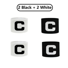 純色 C 型隊長臂章 2 件黑色 + 2 件白色組合，適合不同手臂圍度，出汗或下雨時也能穩固佩戴，耐用抗皺材質，無論激烈比賽或日常訓練都能保持平整如新 - 彩色 - 查看 1