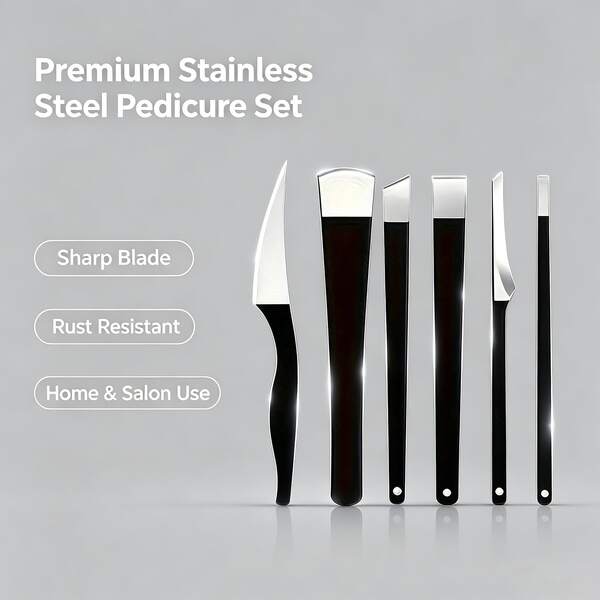 7pcs (Pedi Knife And Storage Box) Professional Nail Care Pedi Knife Tool Set, Professional Toenail Clippers, Foot Care Tools, Dead Skin Remover Foot Care Tools, Stainless Steel Nail Cuticle Clippers Removal Kit, Toenail Tools