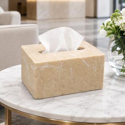 Tissueboxhoes, servetthouder voor tafel, toiletrolhouder, rechthoekige gezichtsdoekjeshouder met bodem, decoratieve opbergorganizerdoos voor badkamerwastafel, aanrechtbladen, dressoirs, nachtkastjes, salons en kantoren