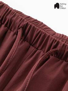 NBCT Women's Spring/Summer Outdoor Cargo Pants With Elastic Drawstring, Multiple Pockets, Adjustable Hem, Multi-Color Options, Versatile Long Pants For Daily Commute, Hiking, Cycling, Travel - Red - View 3