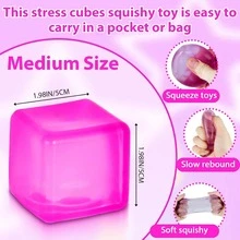 1/3pcs Jelly Ice Cube Squeeze Toy Clear Gradient Color Malt Candy Squish Cube Stress Ball Anti-Anxiety Fidget Sensory Toy Soft Squishy Decompression Toy Office Classroom Hand Play Toy Holiday Gift For Teen Girls - Multicolor - View 2