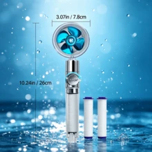 High Pressure Handheld Showerhead With Filters Vortex Hydro Jet Turbo Propeller 360 Degrees Rotating Easy Install(Color Shipped Randomly) - Multicolor - View 7