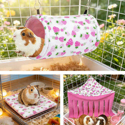 Guinea Pig And Hamster Tunnel, Small Pet Tunnel And Tube, Soft Wool Small Animal Tunnel Tube And Mat And Corner Hideout Cage Accessories, Suitable For Guinea Pigs, Rabbits, Ferrets, Chinchillas, Hedgehogs, Etc.