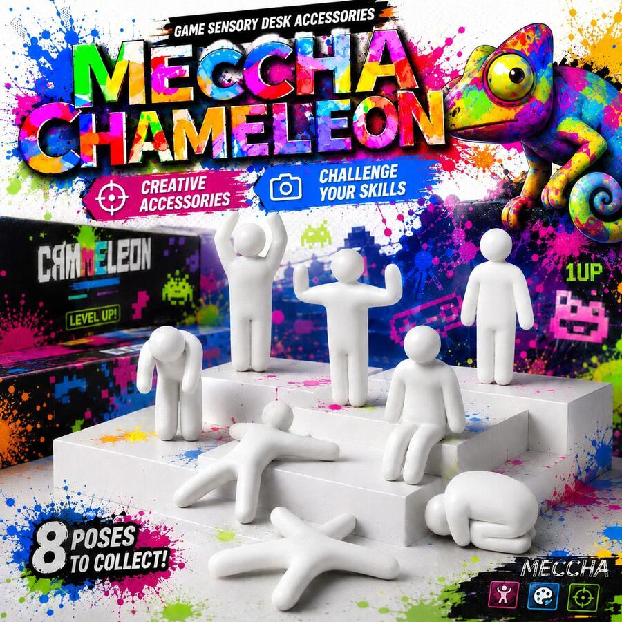 Minimalist Random Humanoid Figure Set, DIY Paintable Hide-And-Seek Dolls, Desktop And Outdoor Mecha Chameleon Decor, Ideal Chameleon-Themed Hide-And-Seek Game Statue Ornament, Adds Fun To Office Workspace And Dorm Bookshelf