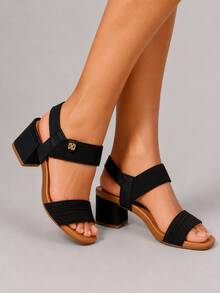 Women's Sandal With Thick Block Heel And Elastic, Orthopedic, Modare Ultraconforto - 黑駱駝 - 查看 1
