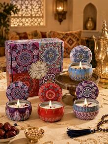 Multi-Scented Aromatherapy Candle Gift Set, Middle Eastern Style Fragrance Candles, Luxury Aromatherapy Candles, Long-Lasting Scent Home Decor Candles, Bedroom Living Room Relaxation Stress Relief Candles, Ideal Gift For Holiday Wedding Home Decor - Multi Scents - View 2