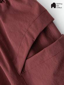 NBCT Women's Spring/Summer Outdoor Cargo Pants With Elastic Drawstring, Multiple Pockets, Adjustable Hem, Multi-Color Options, Versatile Long Pants For Daily Commute, Hiking, Cycling, Travel - Red - View 4