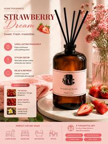 Conjunto Difusor de Varetas para Fragrância Doméstica, Difusor de Aromaterapia em Vidro Âmbar de 500ml, Difusor de Óleo Essencial Natural de Planta de Longa Duração, Adequado para Quarto, Sala de Estar, Banheiro, Escritório, Hotel, Presente de Inauguração, Presente de Natal, Para Mulheres, Homens, Adultos, Idosos - Multicolorido - Visão 2