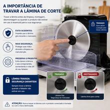 Máquina de Fatiar e Cortar Frios Elétrica Compacta para Carnes e Queijos - Entrada do Brasil (220V) - Visão 9